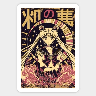 Vintage Grunge Sailor Moon Poster Sticker